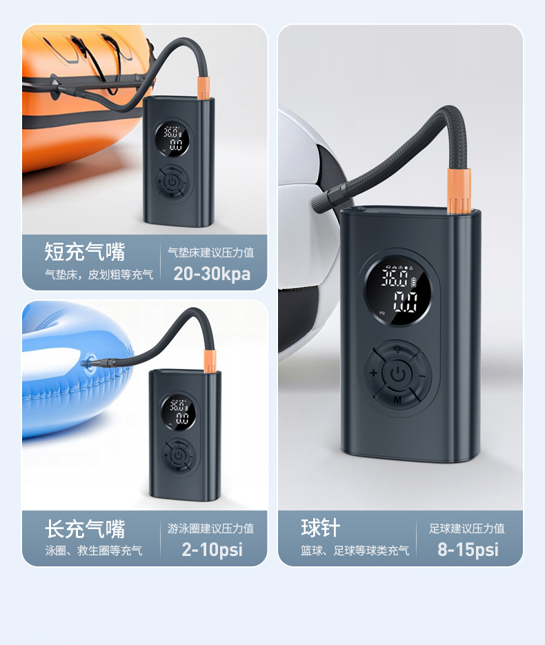 Hot-Selling Car Air Pump, Wireless Portable Car Electric Air Pump, Car Tire Inflator