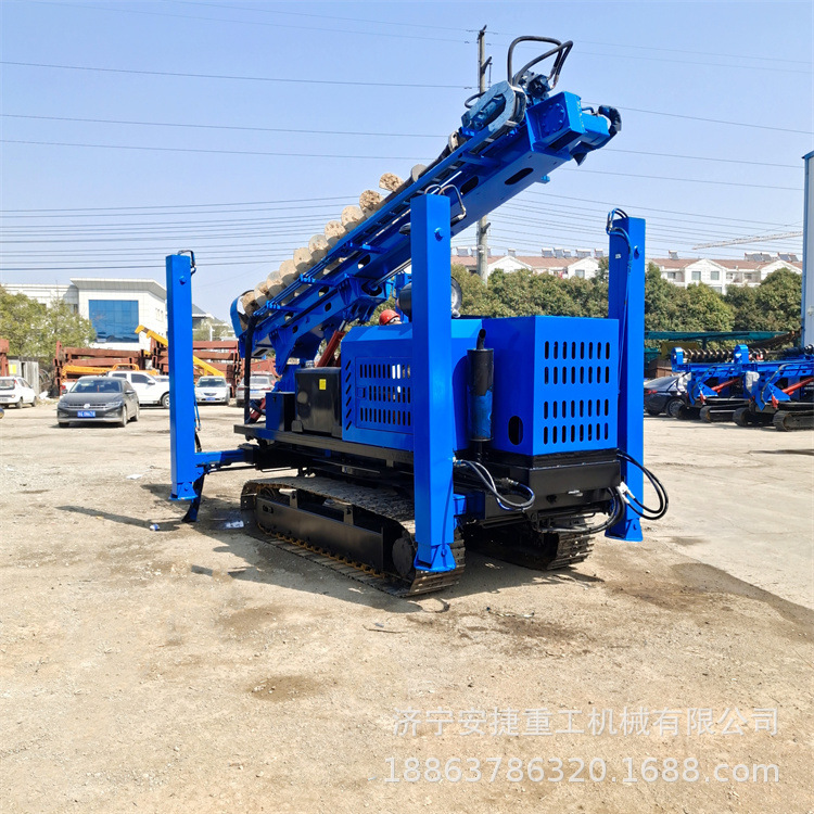 高支腿履带光伏打桩机 岩土两用履带式钻机 360°旋转地基打桩机