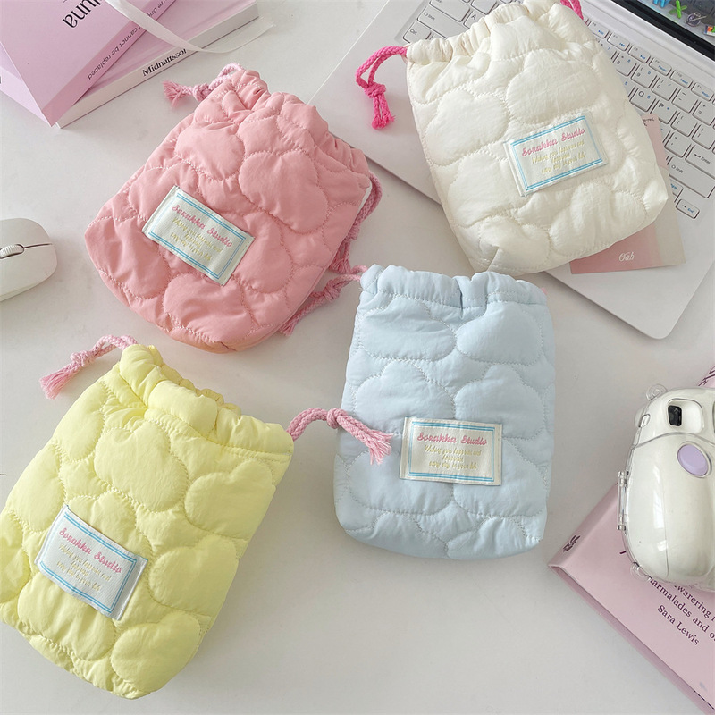 51121 ins かわいいキルティングコットンカメラ収納袋 ccd ポラロイド収納袋ソフト落下防止防塵小さなバッグ|undefined