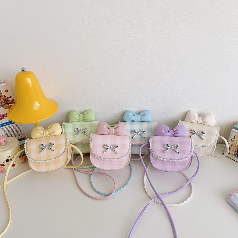 Mini compacto para niños y niñas bolsas de hombro a cuadros lindas bolsas de cadena para bebés nuevas bolsas para padres e hijos