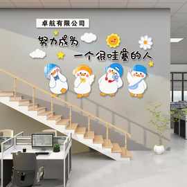 Q683办公室司墙面装饰励志标语企业文化工位会议背景氛围布置设计