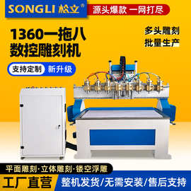 数控雕刻机cnc批量加工独立双头木工棺木寿材浮雕一体切割机