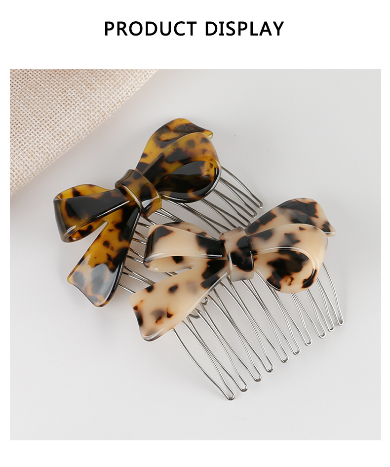 Women's IG Style Simple Style Bow Knot Leopard Alloy Insert Comb display picture 1