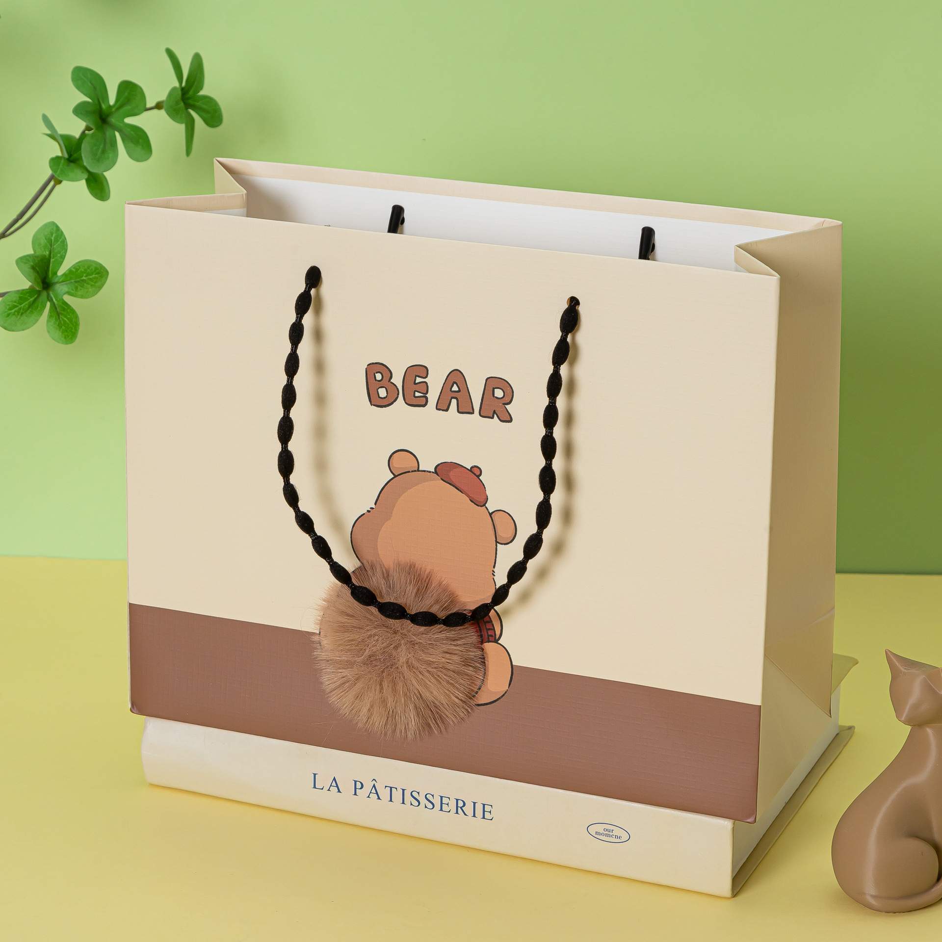 Nuevo tipo de cuerda de burbuja de pelo lindo dibujo animado animal hermoso bolsas de regalo fábrica directa al por mayor