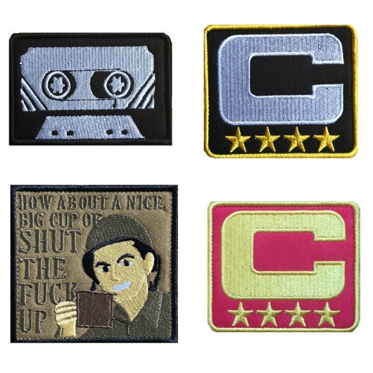 百灵鱼刺绣花布贴魔术户外用品亚马逊包配刺绣花布贴胸条臂章魔