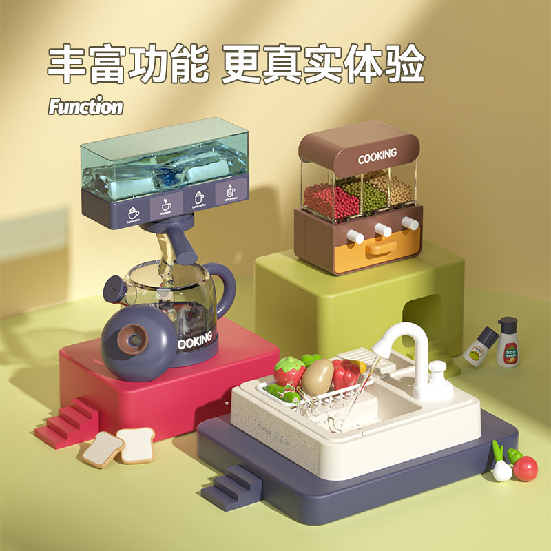 Cocina para niños play House juguetes de gran tamaño traje combinación bebé utensilios de cocina simulación spray chica simulación Cocina