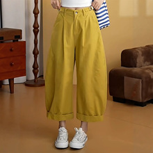 版型好的休闲阔腿裤女夏季薄款2026年流行新款宽松显瘦直筒弯刀裤