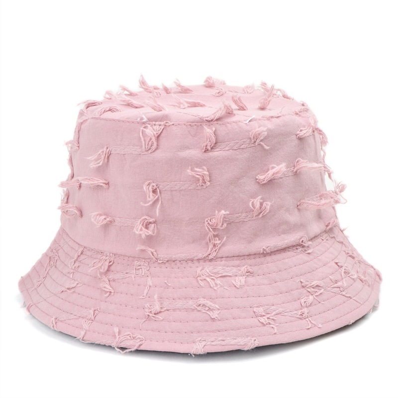 Winter, Summer, Spring Season Unisex Sweet Simple Style Solid Color Tassel Wide Eaves Bucket Hat