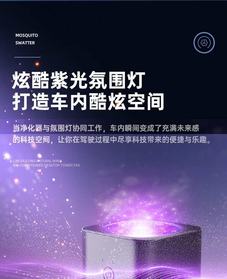 Vehicle-Mounted Air Purifier, Formaldehyde Removal, Odor Removal, Aromatherapy, Negative Ion Purifier, Bass Purification, Cross-Border