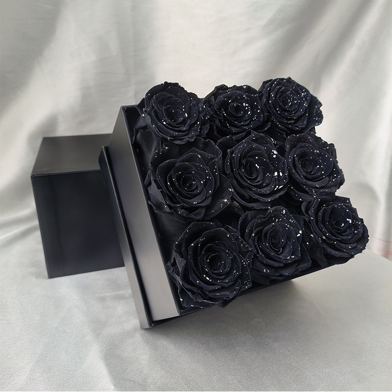Regalos de día de San Valentín, rosas estrelladas, regalos de cumpleaños para una novia, adornos de caja de flores, flores eternas, cubos de abrazo