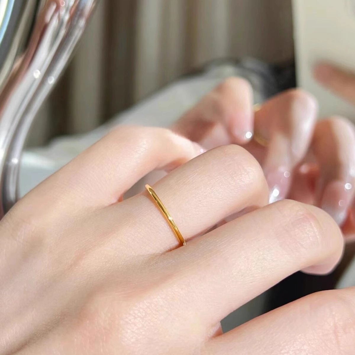 Geometric Pattern 1 Piece 925 Sterling Silver Geometric Band Rings