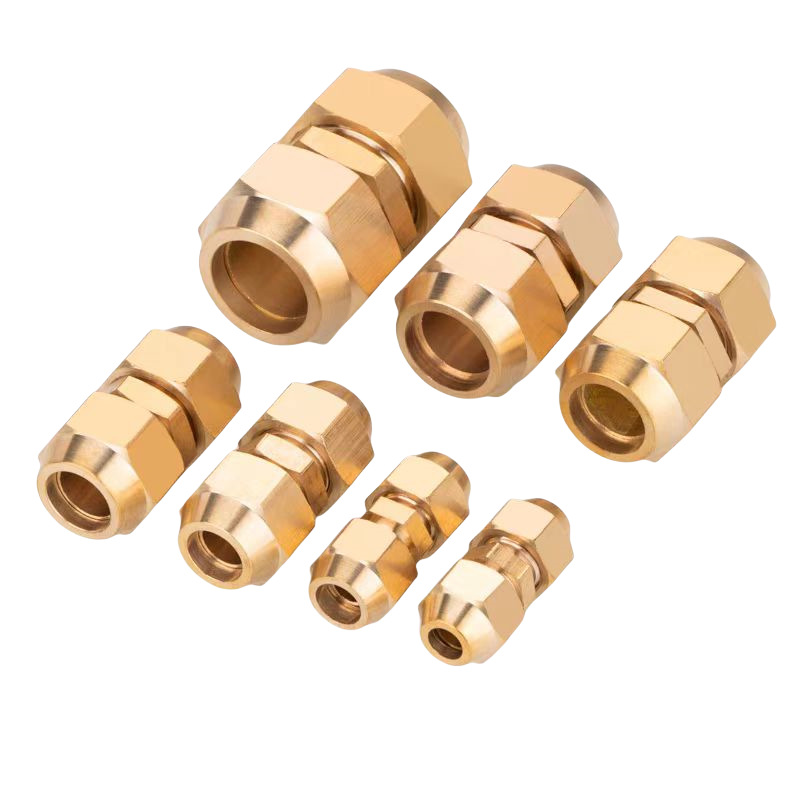 铜外牙扩口直接 3/8-Φ8 外牙喇叭口直接 铜管对接直接头