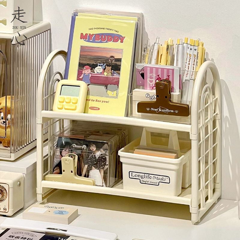 Ins Student Desktop Storage Rack Dormitory Cosmetics and Miscellaneous Items Table Top Simple Multi-Layer Office Storage Rack