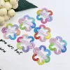 Wave bright pink ice transparent contrasting color flower clip 3.2cm mixed single