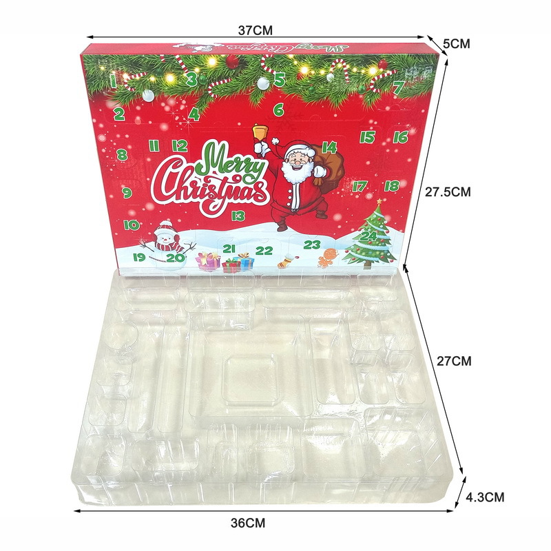 跨境减压圣诞盲盒彩盒吸塑包装材料中性彩盒包装圣诞手撕盲盒包材