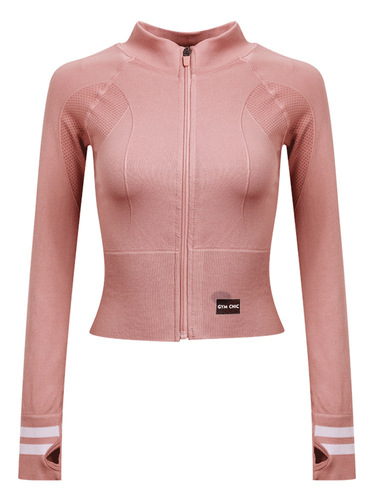 Autumn and winter sports coat women's slim tight elastic quick-drying yoga top long-sleeved running training fitness clothing