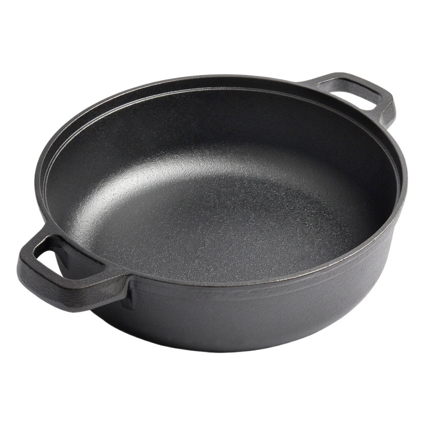 Sartén multiusos profunda sartén de hierro fundido sartén no revestida sartén antiadherente sartén de agua de hierro de cerdo panqueque sartén Cocina de Inducción Universal