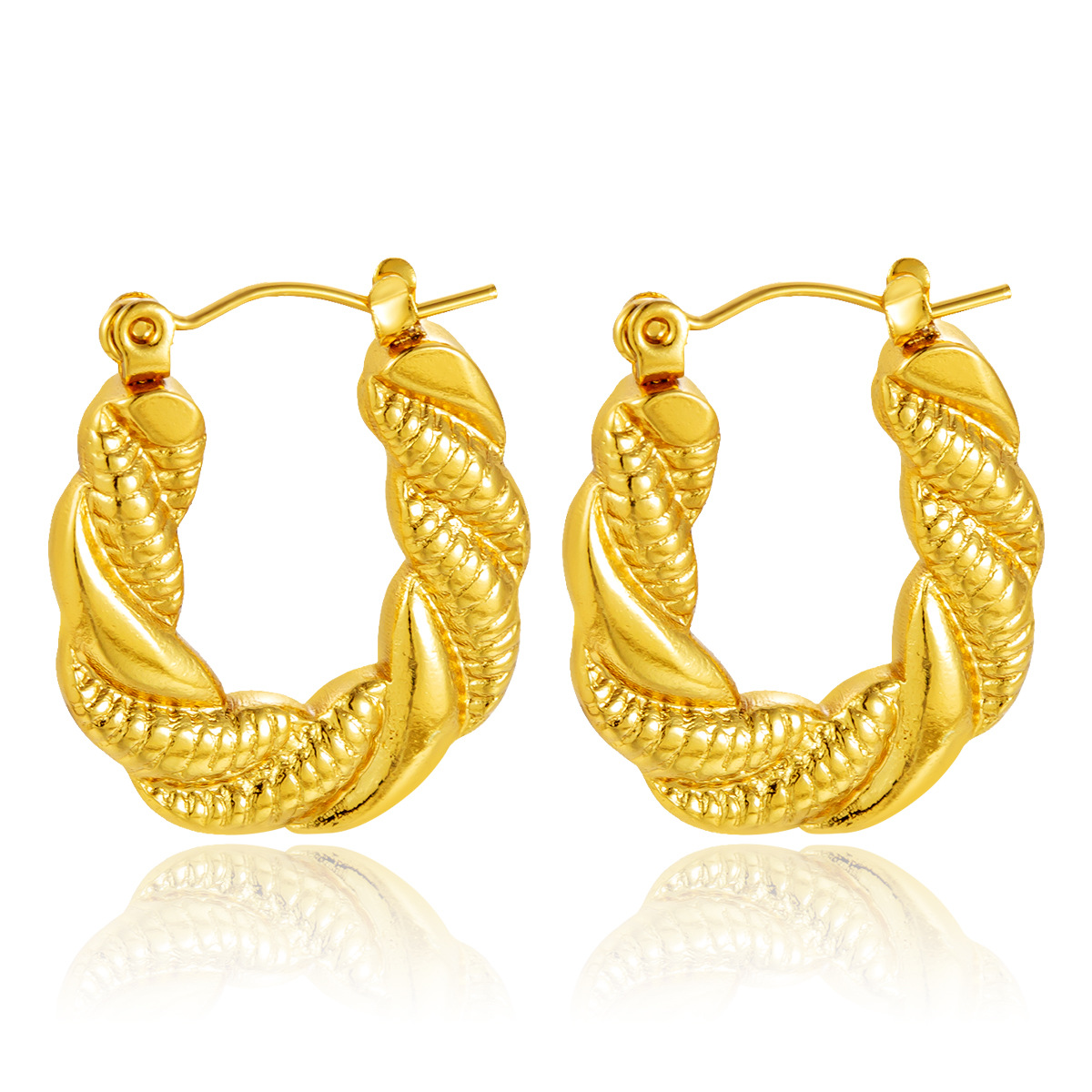 Pendientes hidráulicas para mujer, sensación retro transfronteriza de alta gama, pendientes de joyería de acero de titanio europeo y americano, venta caliente, venta de fábrica de pendientes de acero inoxidable