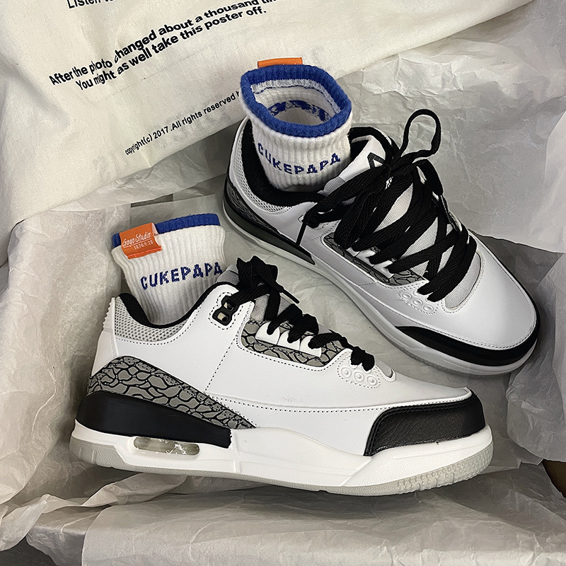 2022 Versatile Casual Instagram-style Sneakers for Students | Niche Chinese Trendy Air-Cushioned Shoes | Campus Couple's Style Shoes for Men and Women