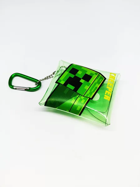 Japanese-Style New Cute Jelly Coin Purse Minecraft Pvc Transparent Storage Bag with Carabiner for Hanging on Bags