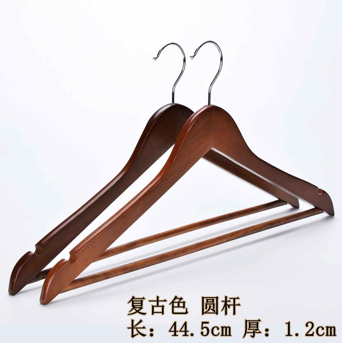 Percha de Madera Maciza con Pinzas, Antideslizante y Sin Marcas, para Tienda de Ropa