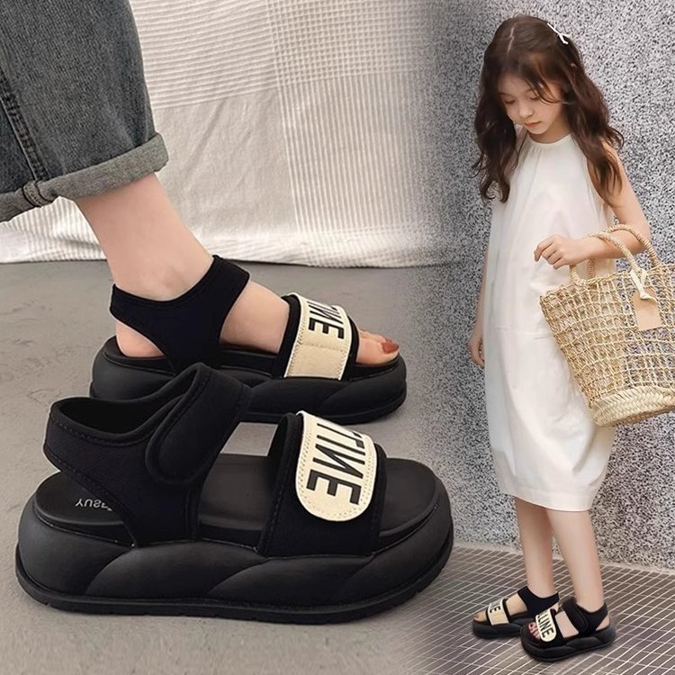 Girls' Sandals 2025 Summer New Style Western Style Non-Slip Princess Shoes Large Children's Soft Sole Girls' Beach Shoes Children's Shoes