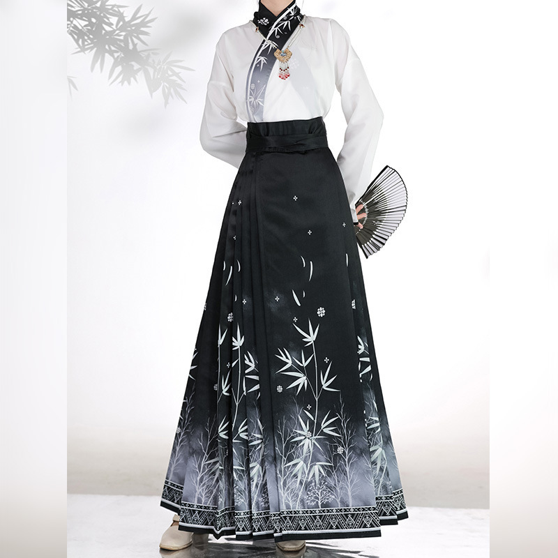 Fashion Original Ming-made Hanfu Chinese-style Airplane Sleeve Chinese-style Horse-faced Skirt Women's Daily suit Fashion Original Ming-made Hanfu Chinese-style Airplane Sleeve Chinese-style Horse-faced Skirt Women's Daily suit