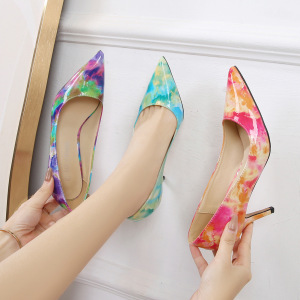 Colorful high heels for brides in shopping malls, single shoes for women evening party wedding shoes for bridesmaids high heels