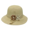 Summer shading ladies cold hat travel travel hollow woven bow hats casual sunshine sunscreen hat