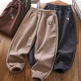 男童春秋裤子2024新款儿童灯芯绒休闲长裤中大童男孩秋装运动裤潮