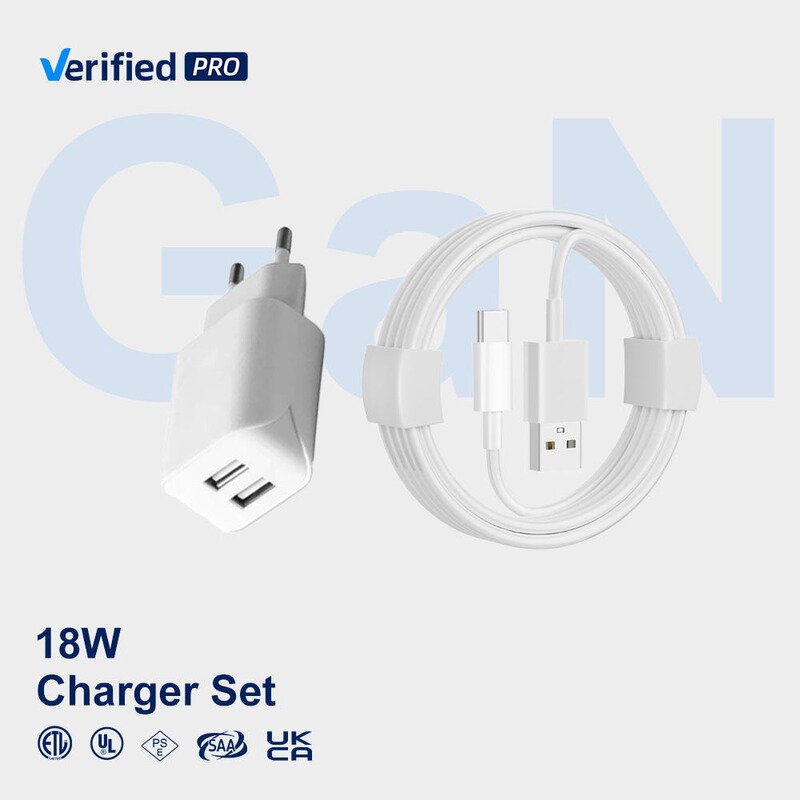 18Wusb Charger Set Wall Charger with USB Data Cable for Android and Apple Devices