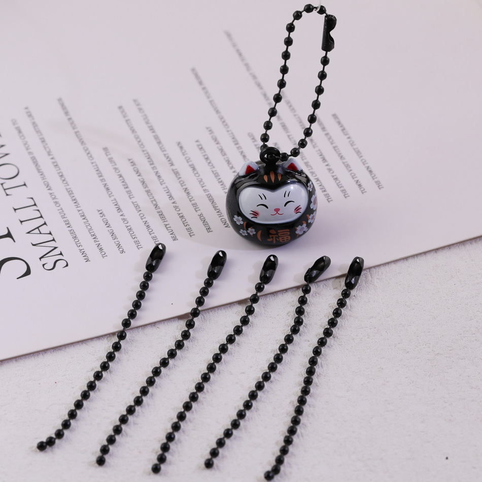 Cadena de cuentas negras Cadena de etiquetas 2,4mm Yong Cadena de cuentas negras cadena de hierro cadena antirrobo Cadena de joyería