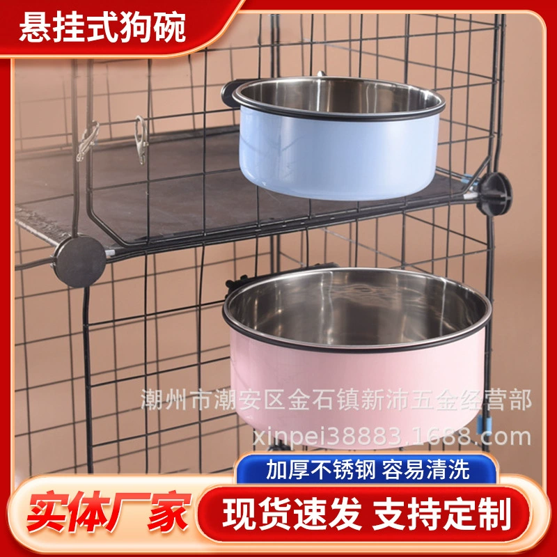 Трансграничные взрывы подвесная миска для собак оптом двухслойная миска из нержавеющей стали для домашних животных Антидетонационная миска для собак миска для питья для кошек