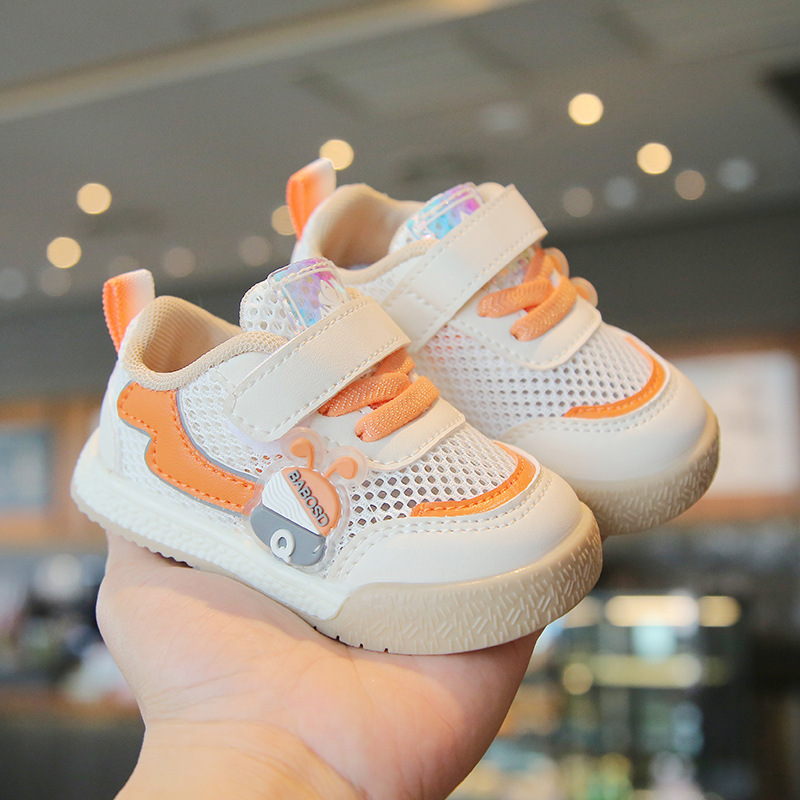 Men's Baby Toddler Shoes Summer Sandals Soft Sole Children's Breathable Mesh Shoes Women's Baby Hollow Shoes 0-1-2 Years Old