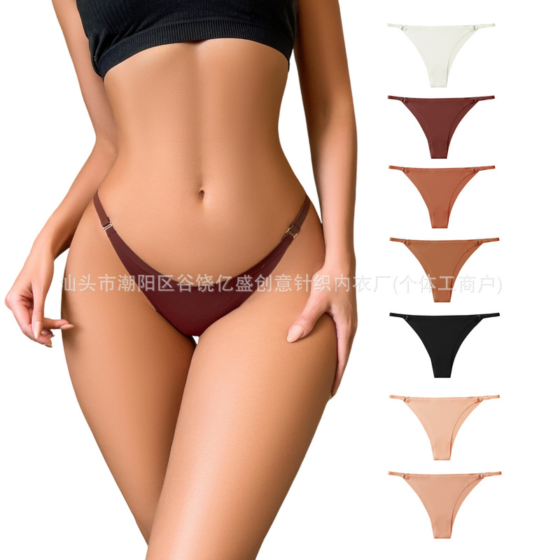 European and American exquisite waist head seamless sports one-piece low waist underwear women's cross-border pure cotton crotch ladies briefs