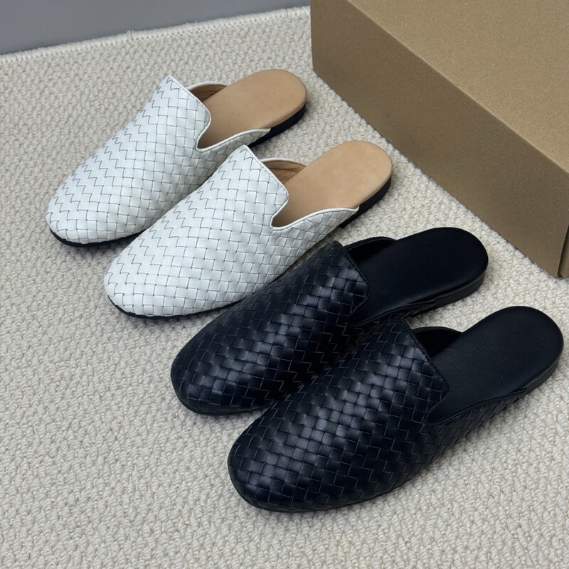 2026 New Style Comfortable Summer Casual Woven Mule Slippers Round Toe Slip-On Flat Women's Sandals Yx002 Genuine Leather