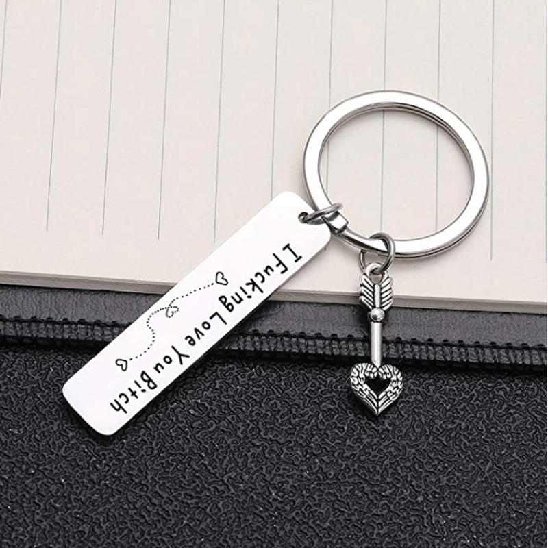 1 Piece Simple Style Letter Stainless Steel Plating Unisex Bag Pendant Keychain display picture 2