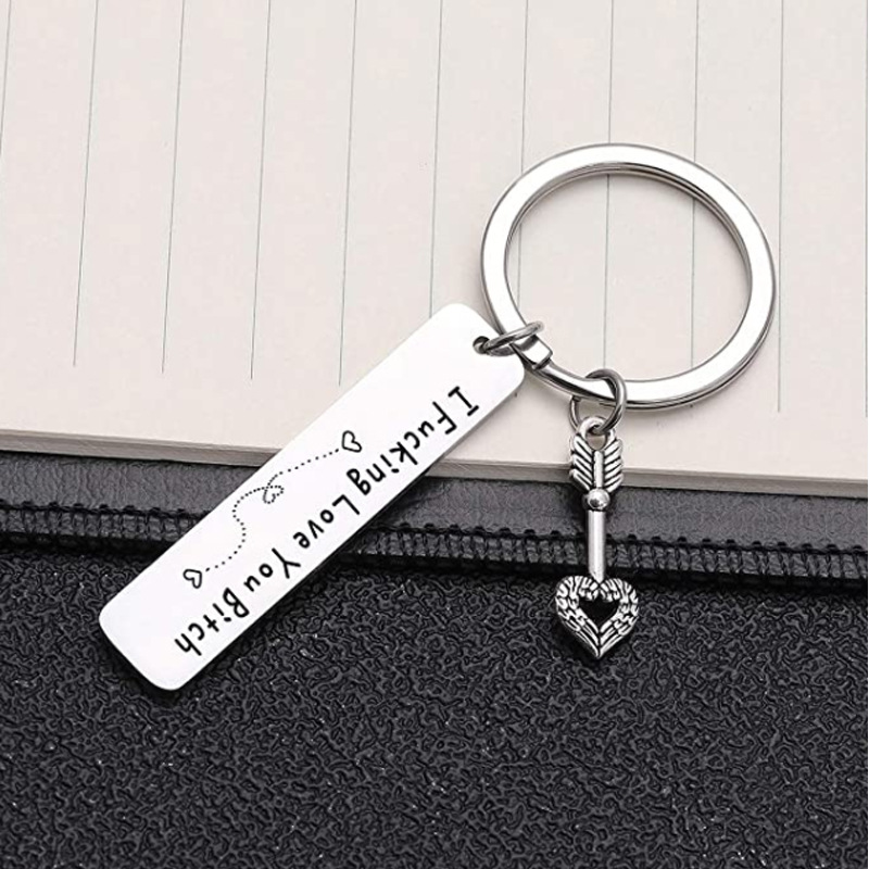 Street Occasion Stainless Steel Material 1 Piece Simple Style Letter Stainless Steel Plating Unisex Bag Pendant Keychain