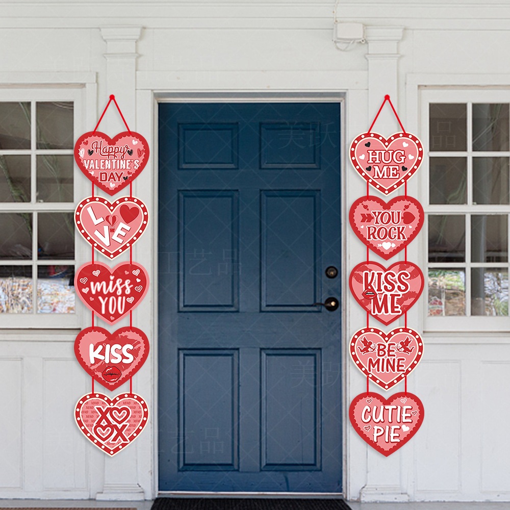 Decoración de ambiente para colgar en la puerta con el lema "Nuevo Día de San Valentín 2026", accesorios de decoración para fiestas de San Valentín, pancarta decorativa.