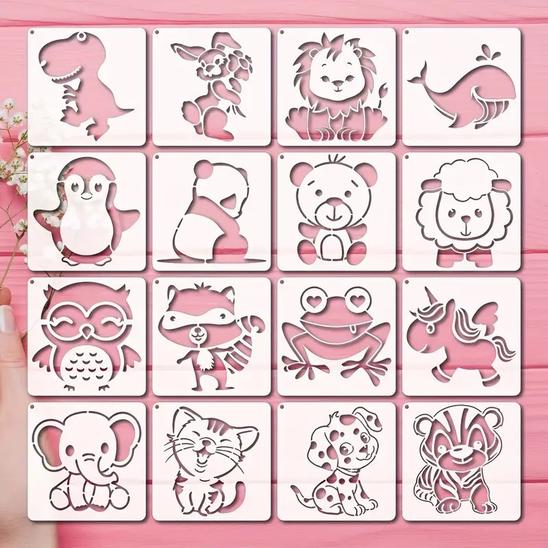 国境を越えた絵画ボード13点セット 馬をテーマにした絵画テンプレート DIY中空落書きボード PET水洗い可能環境に優しい画板|undefined