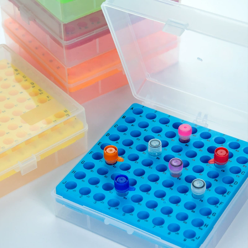 Пластиковая коробка для центрифужных пробирок емкостью 1,5 мл/2 мл с крышкой, коробка для замораживания клеток жидким азотом, коробка для замораживания с 81 сеткой емкостью 1,8 мл