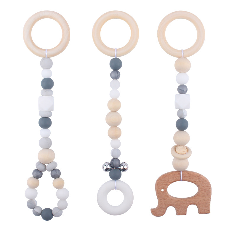 Suministros para bebés animales Beech teether colgante de tres piezas para niños educación temprana sonajero juguete decoración de la habitación del bebé Accesorios
