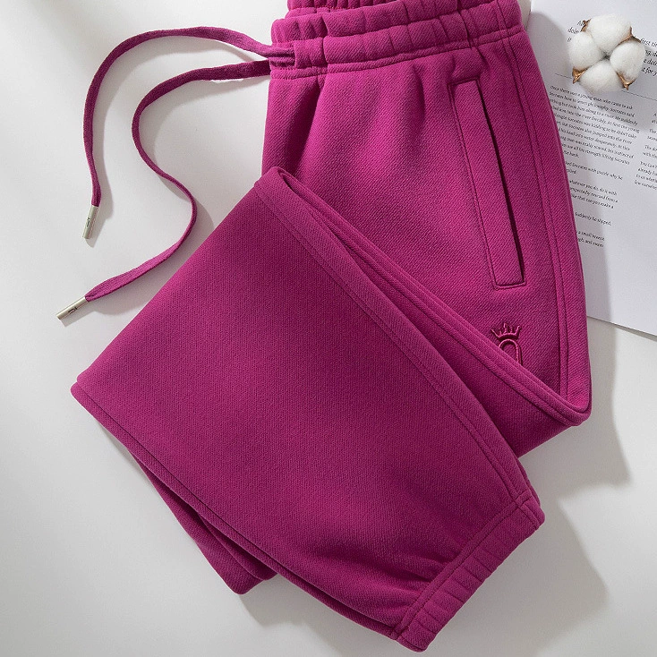 2024 новые бархатные спортивные брюки осенью и зимой драконьи брюки цвета толстые женские хлопчатобумажные повседневные брюки женские брюки