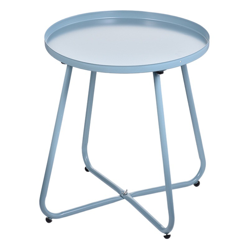 Nordic hierro pequeña mesa redonda balcón mesa de café moderno simple sala de estar sofá cama mesa auxiliar luz lujo mini mesa de café