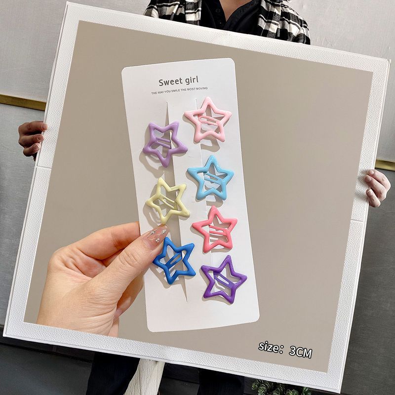 Sweet girl star clip para el cabello 2025 nuevo clip para el cabello de bebés femininos clip para el cabello lateral clip para el cabello de color