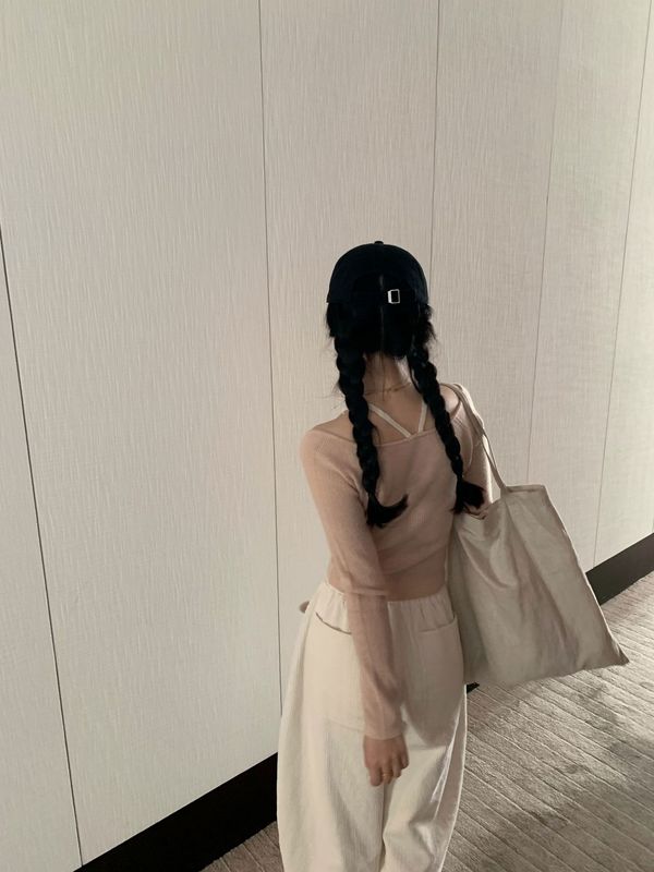 现货 /2025秋冬新款甜美少女温柔淡淡粉露肩假二件羊毛针织衫毛衣|undefined
