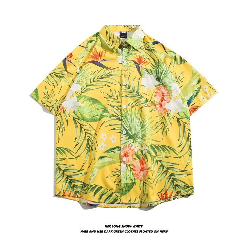 Camisa con botones de solapa suelta de manga larga de todo fósforo de la calle para hombres Venta caliente Flor colorida Impresión digital 3D