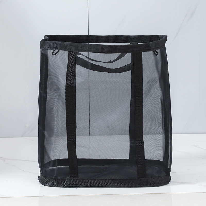 Black mesh dirty clothes basket [with hook]