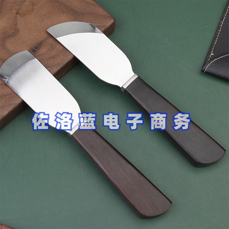 Cuchillo de adelgazamiento de cuero cuchillo redondo cuchillo de corte de cuero DIY cuero borde adelgazamiento herramienta cuero material sección oblicua pala de corte cuchillo fino