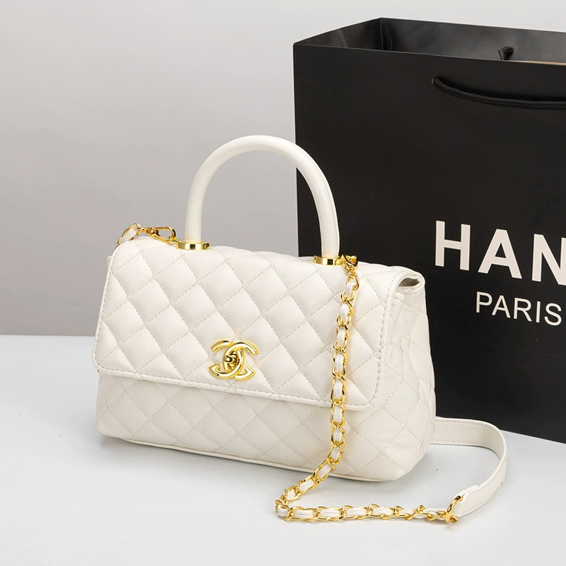 Сумка через плечо одно-ременная из натуральной кожи, стиль Chanel, цепочная сумка
